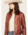 Image #2 - 26 International Women's Faux Leather Jacket, Brown, hi-res