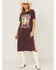 Image #1 - Rock & Roll Denim Women's Graphic Short Sleeve Maxi Dress, Purple, hi-res