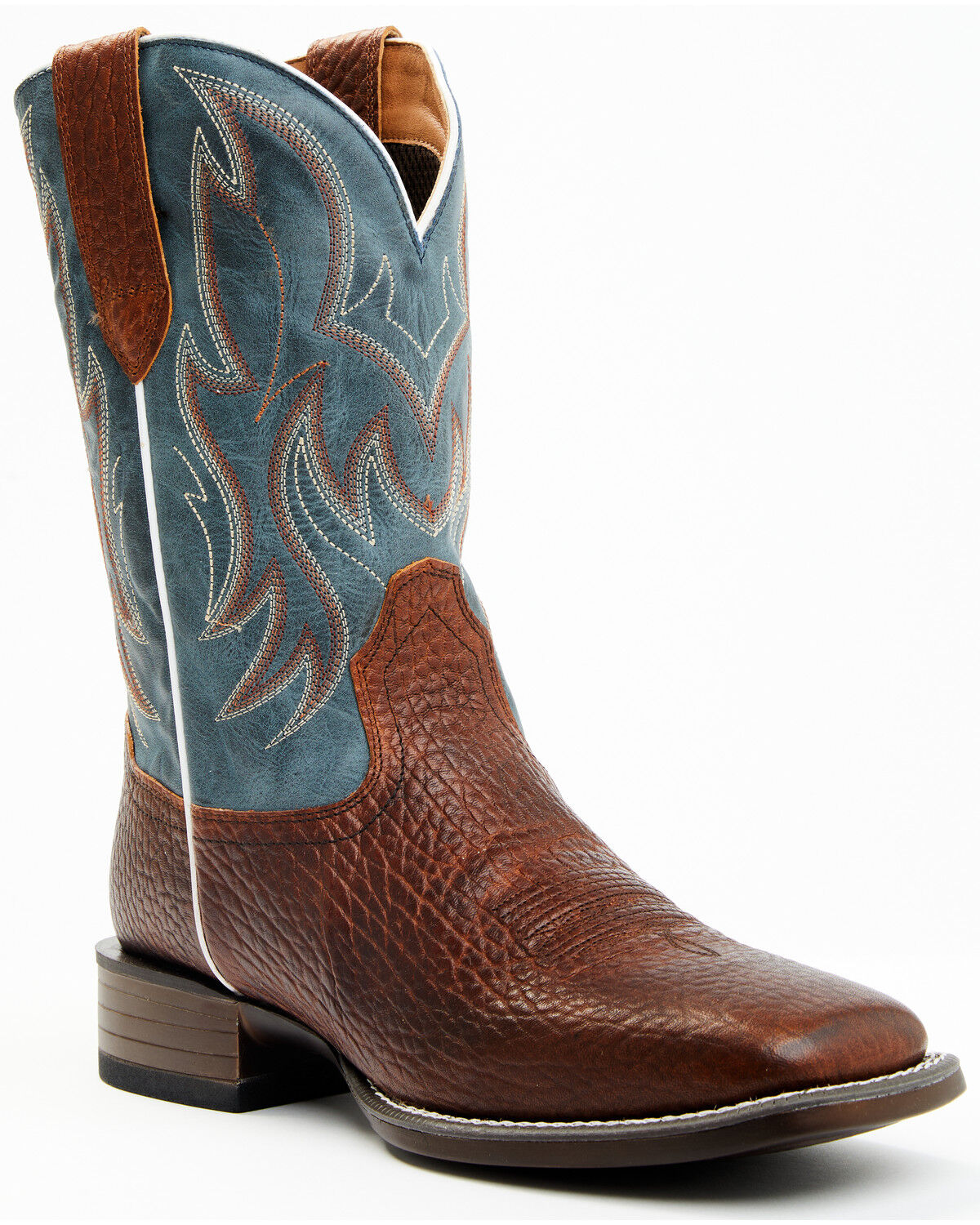 Image #1 - Cody James Men's Hoverfly Dakota Western Performance Boots - Broad Square Toe, Brown/blue, hi-res