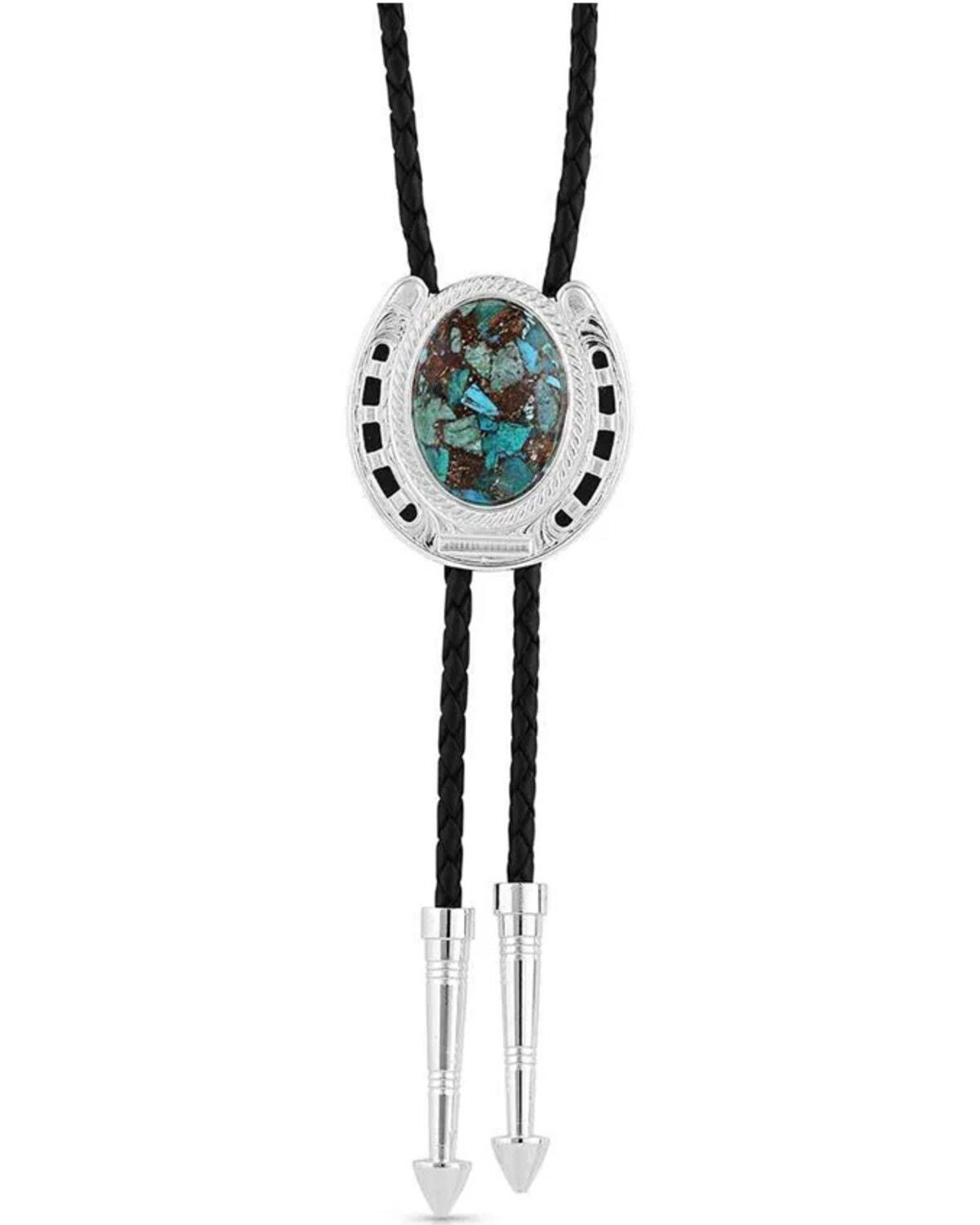 Montana Silversmiths The Pioneer's Turquoise Bolo Tie, Silver, hi-res