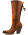 Image #3 - Dan Post Women's Corsette Back Lace Tall Western Leather Boots - Snip Toe, Red, hi-res