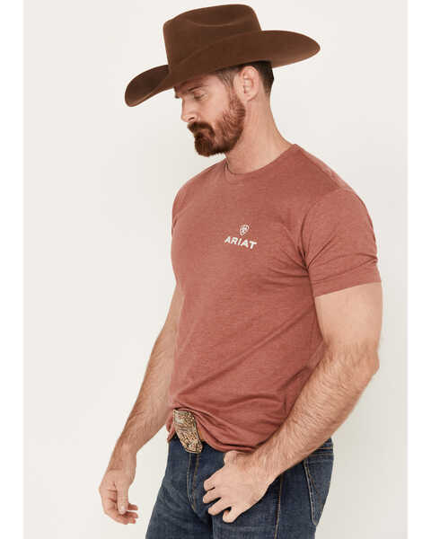 Image #2 - Ariat Men's Land Of Free Short Sleeve T-Shirt, Rust Copper, hi-res