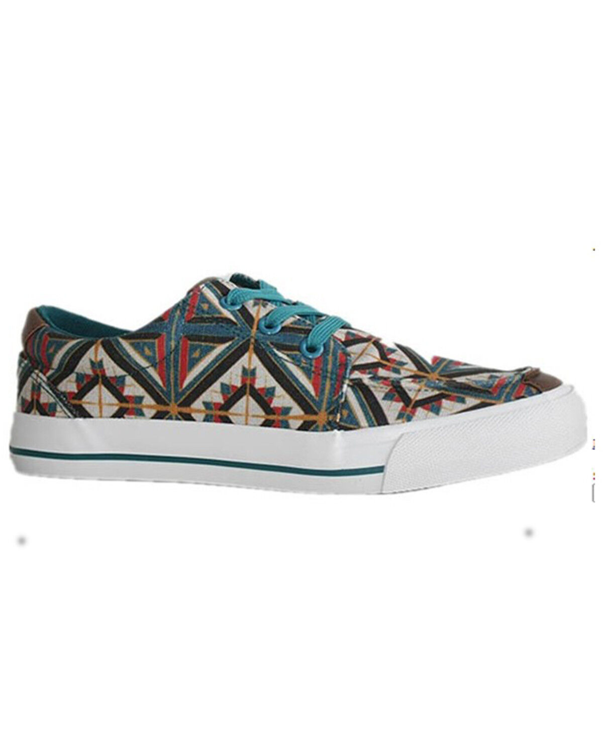 Image #1 - Roper Women's Angel Fire Southwestern Print Lace-Up Casual Shoes, Blue, hi-res