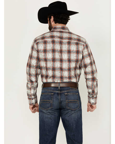 Image #4 - Wrangler Retro Men's Plaid Leaf Print Long Sleeve Button-Down Western Shirt , Multi, hi-res