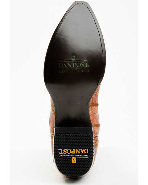 Image #7 - Dan Post Men's Exotic Ostrich Leg Western Boots - Snip Toe , Cognac, hi-res