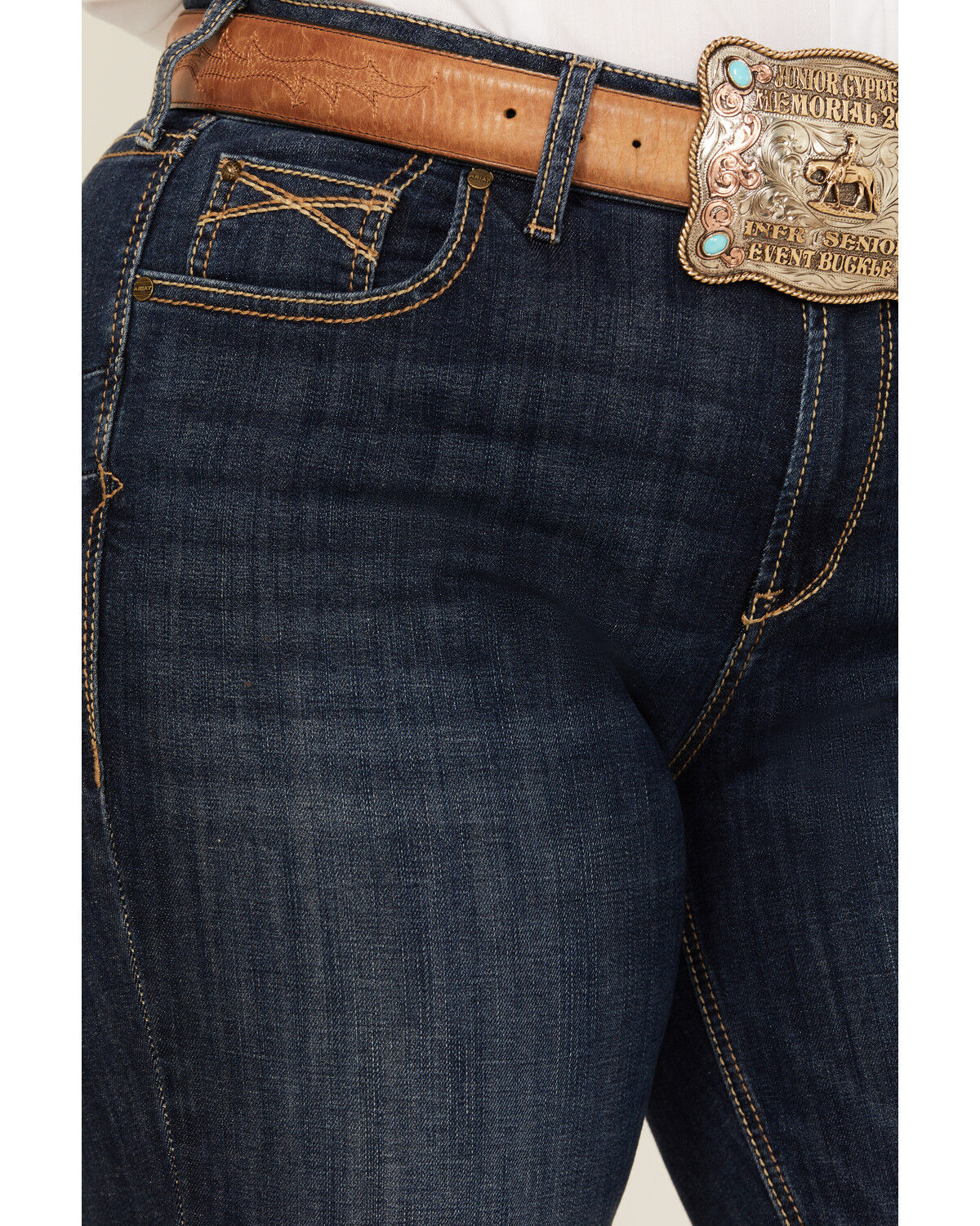 Image #4 - Ariat Women's Desiree Dark Wash Perfect Rise Bootcut Stretch Denim Jeans - Plus, Dark Wash, hi-res