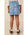 Image #3 - Hayden La Girls' Floral High Rise Denim Skirt, Blue, hi-res