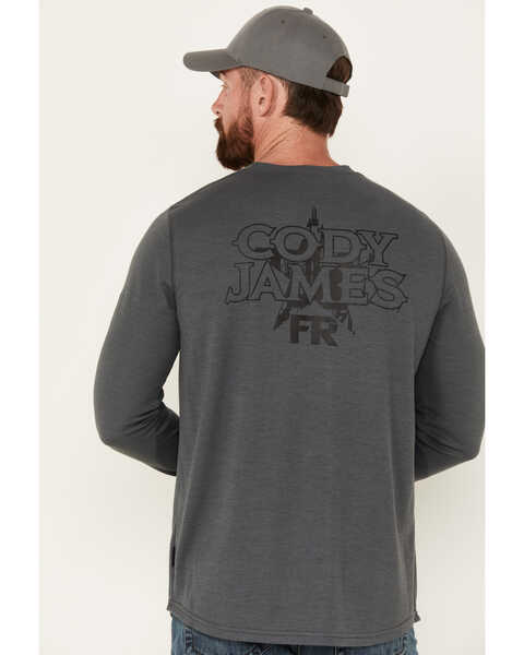 Image #4 - Cody James Men's FR Long Sleeve Graphic Work T-Shirt , Charcoal, hi-res