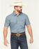 Image #1 - RANK 45® Men's River Rangers Southwestern Print Short Sleeve Snap Western Shirt, Navy, hi-res