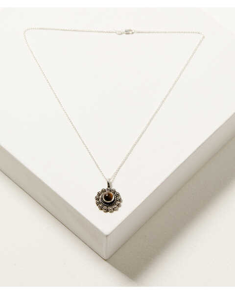 Image #3 - Broken Arrow Jewelry Women's Flower Concho Necklace , Silver, hi-res
