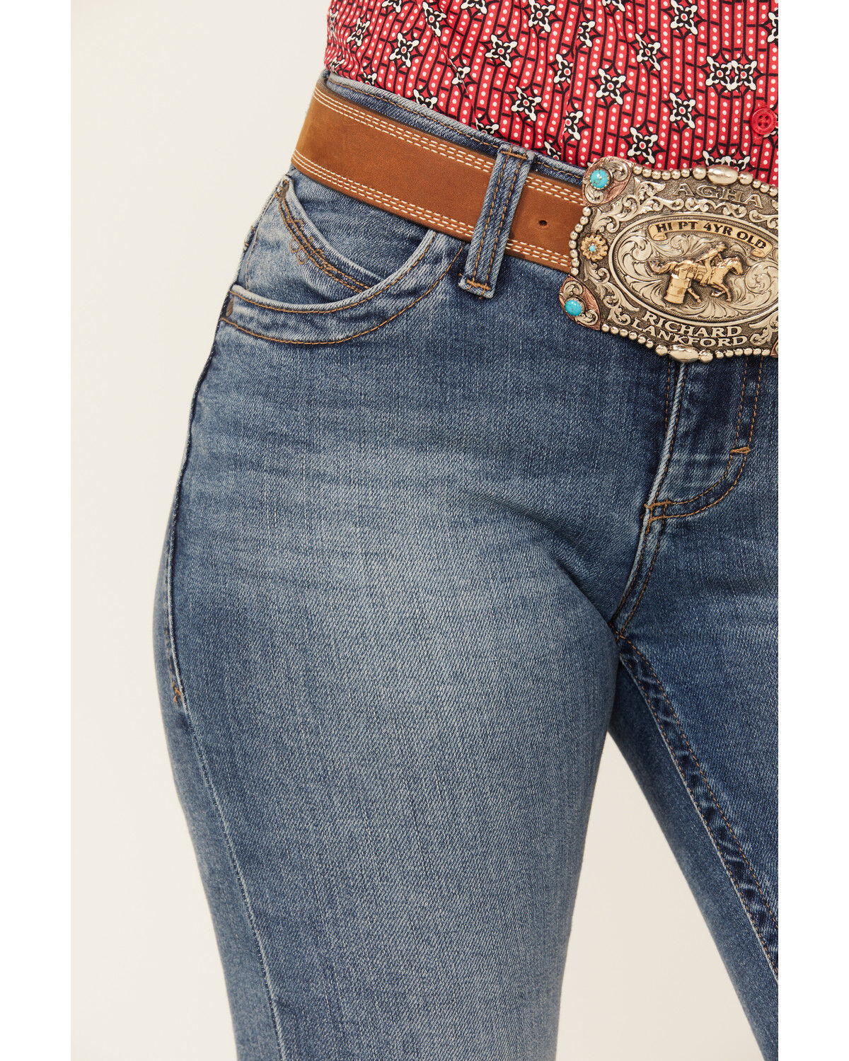 Image #4 - Wrangler Women's Willow Medium Wash Mid Rise Bootcut Ultimate Riding Jeans, Medium Wash, hi-res