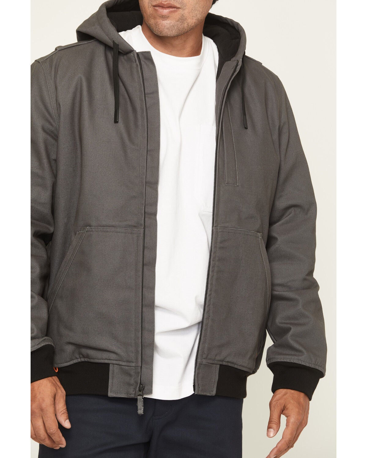 Image #3 - Hawx Men's Basalt Fleece Lined Hooded Duck Canvas Jacket, Charcoal, hi-res