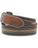 Cody James Men's Center Stitched With Tooled Billets Belt, Black/tan, hi-res