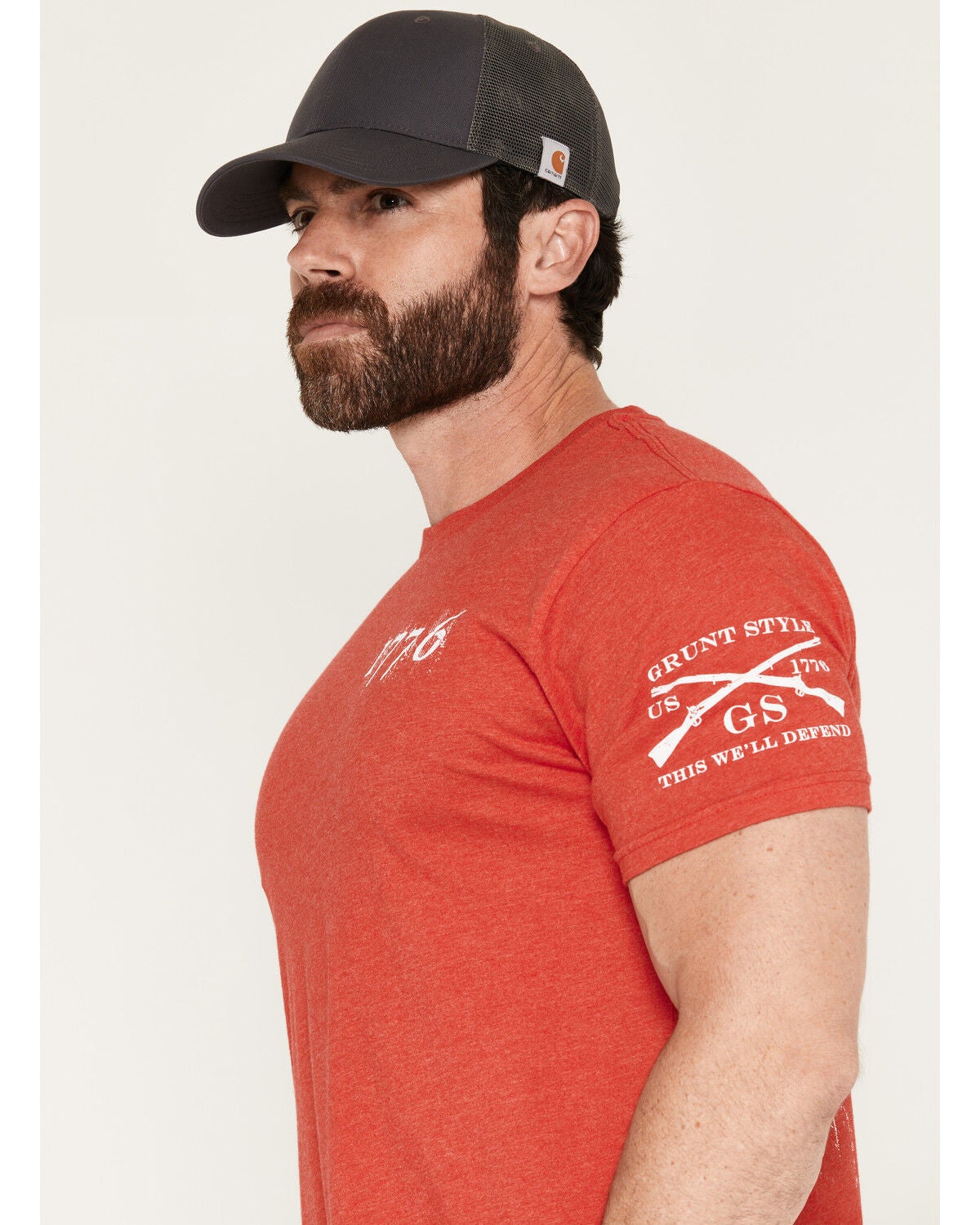 Image #2 - Grunt Style Men's 1776 Flag Short Sleeve Graphic T-Shirt, Red, hi-res