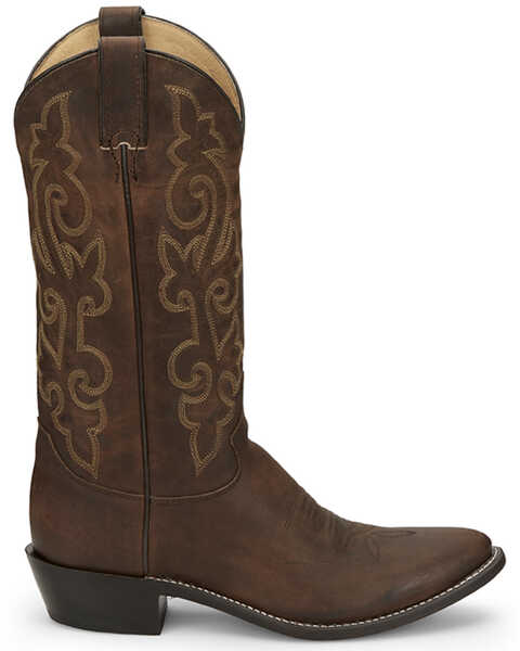 Justin Men's Leather Western Boots - Medium Toe, Brown, hi-res