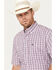 Image #2 - George Strait by Wrangler Men's Plaid Print Short Sleeve Button Down Western Shirt, Red, hi-res