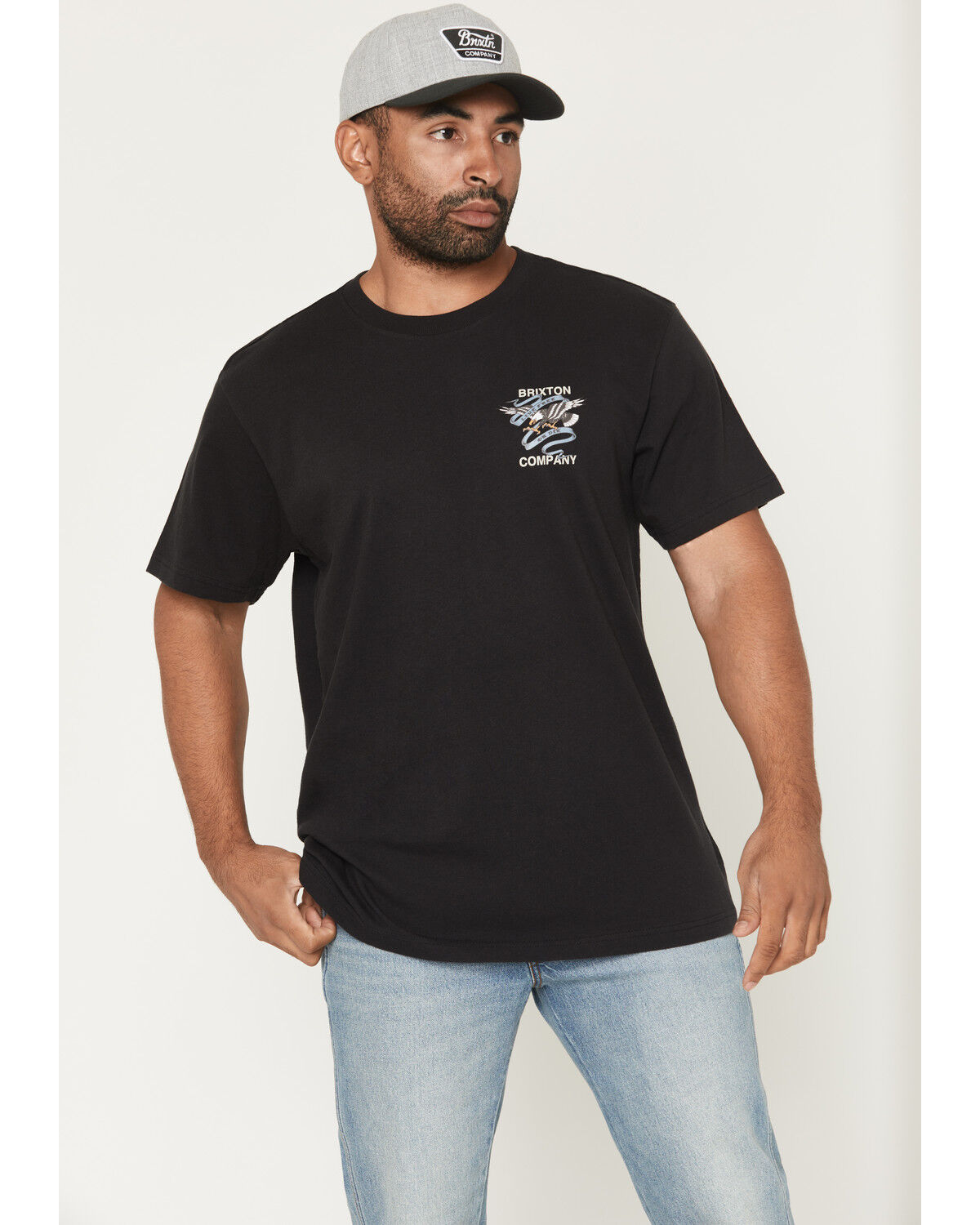 Image #2 - Brixton Men's Boot Barn Exclusive Live Free Short Sleeve Graphic T-Shirt, Black, hi-res