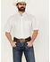 Image #1 - George Strait by Wrangler Men's Geo Print Short Sleeve Button-Down Western Shirt - Tall , White, hi-res