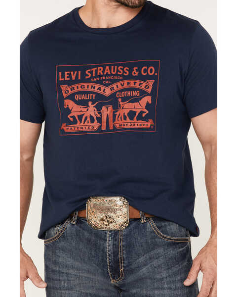 Image #3 - Levi's Men's Logo Patent Horse Graphic T-Shirt, Navy, hi-res