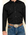 Gibson Men's Basic Solid Long Sleeve Pearl Snap Western Shirt, Black, hi-res