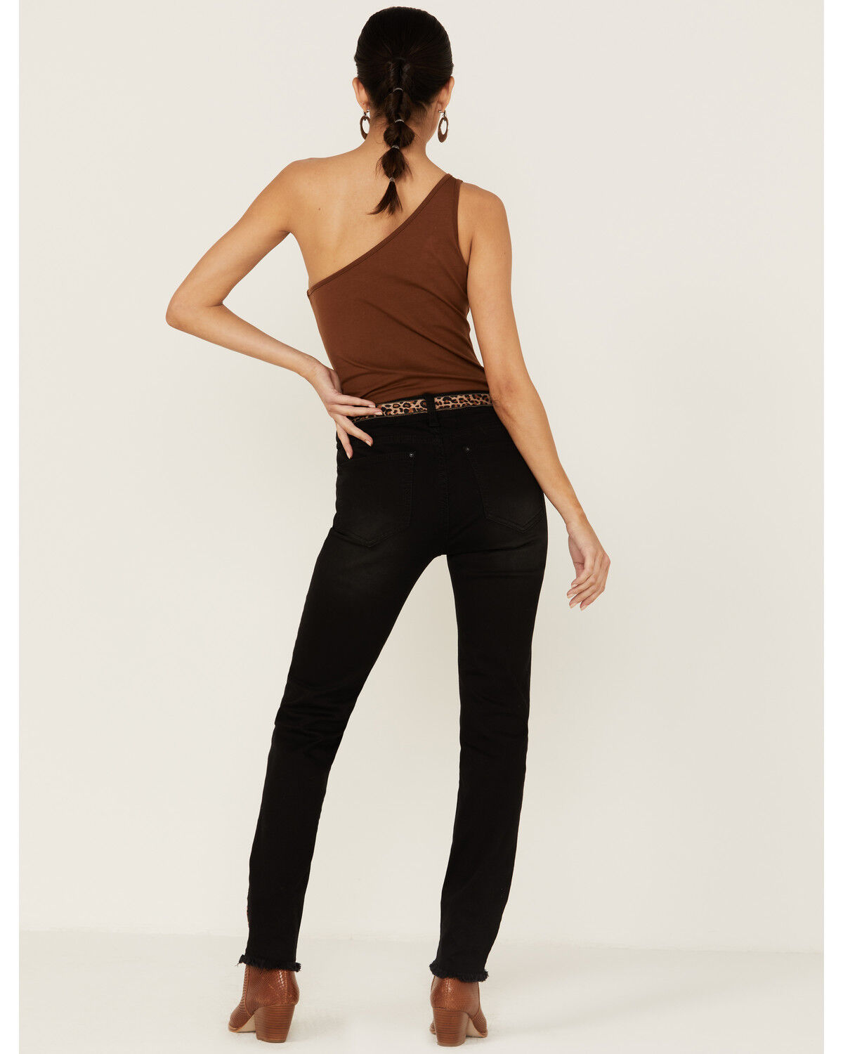 Image #3 - Grace in LA Women's Embroidered Cheetah Print Black Skinny Jeans, Blue, hi-res