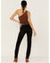 Image #3 - Grace in LA Women's Embroidered Cheetah Print Black Skinny Jeans, Blue, hi-res