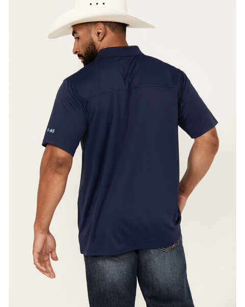 Image #4 - RANK 45® Men's Knao Border Print Short Sleeve Polo Shirt , Dark Blue, hi-res