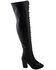 Image #3 - Milwaukee Leather Women's Open Toe Front Knee High Boots - Round Toe, Black, hi-res
