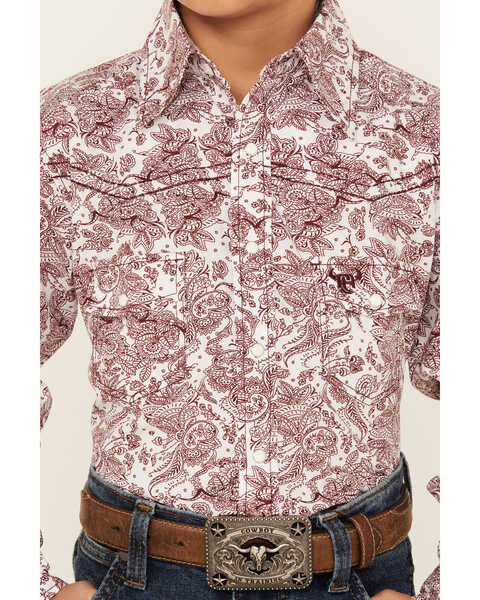 Image #3 - Cowboy Hardware Boys' Floral Paisley Print Long Sleeve Snap Western Shirt , , hi-res