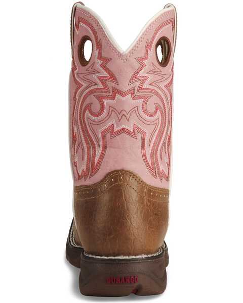 Durango Girls' Pink Cowgirl Boots - Square Toe, Tan, hi-res