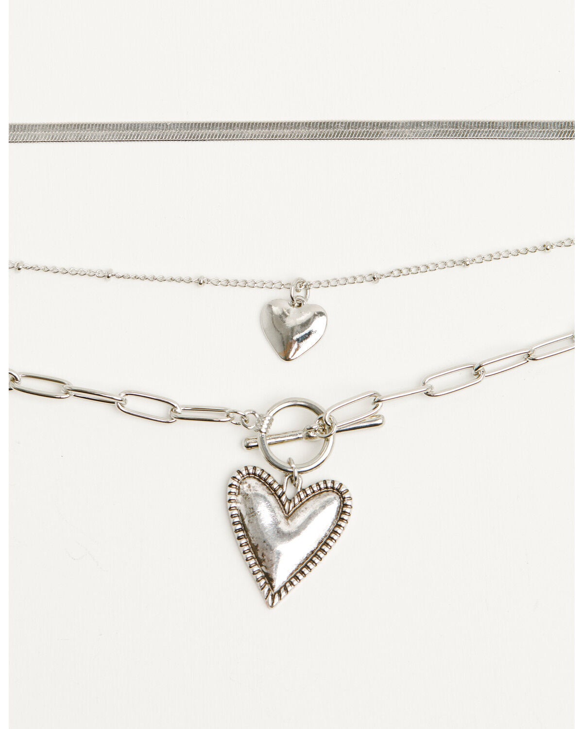Image #1 - Shyanne Women's Heart Layered Necklace, Silver, hi-res