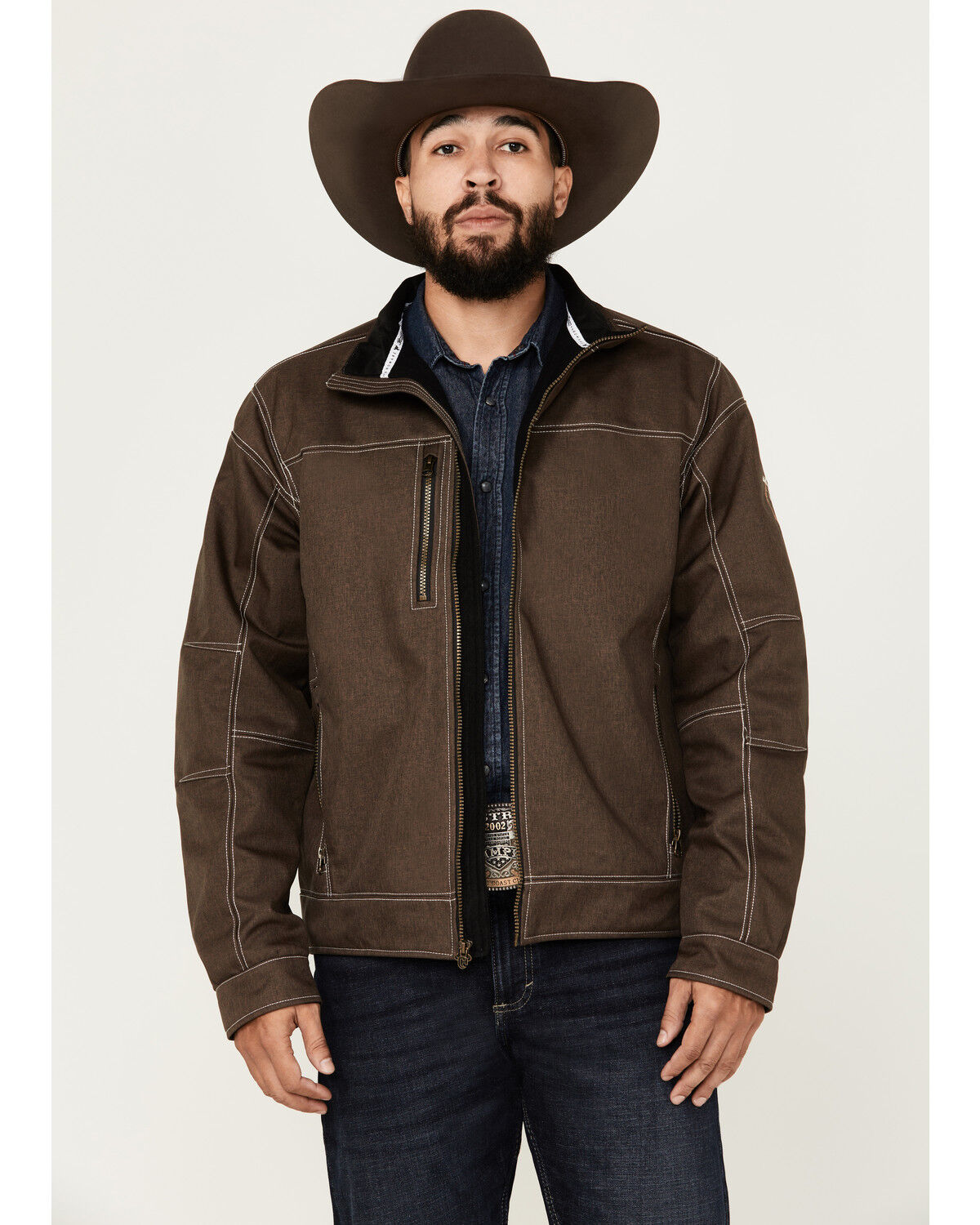 Image #1 - Cowboy Hardware Men's Woodsman Tech Jacket, Chocolate, hi-res