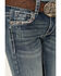 Image #2 - Shyanne Little Girls' Cowhide Steer Head Light Wash Faded Stretch Bootcut Jeans , Light Wash, hi-res