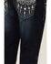 Image #3 - Shyanne Little Girls' Dark Wash Embroidered Half-Circle Pocket Bootcut Jeans, Blue, hi-res