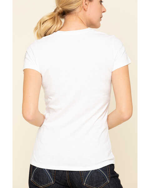 Image #5 - Dovetail Workwear Women's White Solid V-Neck Work Tee, White, hi-res