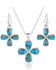 Image #1 - Montana Silversmiths Women's Wildflower Turquoise Jewelry Set - 2 Piece, Silver, hi-res