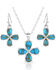 Image #1 - Montana Silversmiths Women's Wildflower Turquoise Jewelry Set, Silver, hi-res