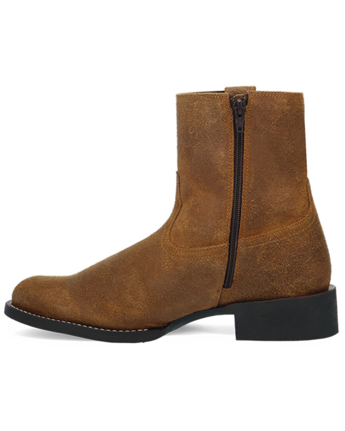 Image #3 - Laredo Men's Vanguard Roughout Zipper Ankle Boots - Round Toe, Rust Copper, hi-res