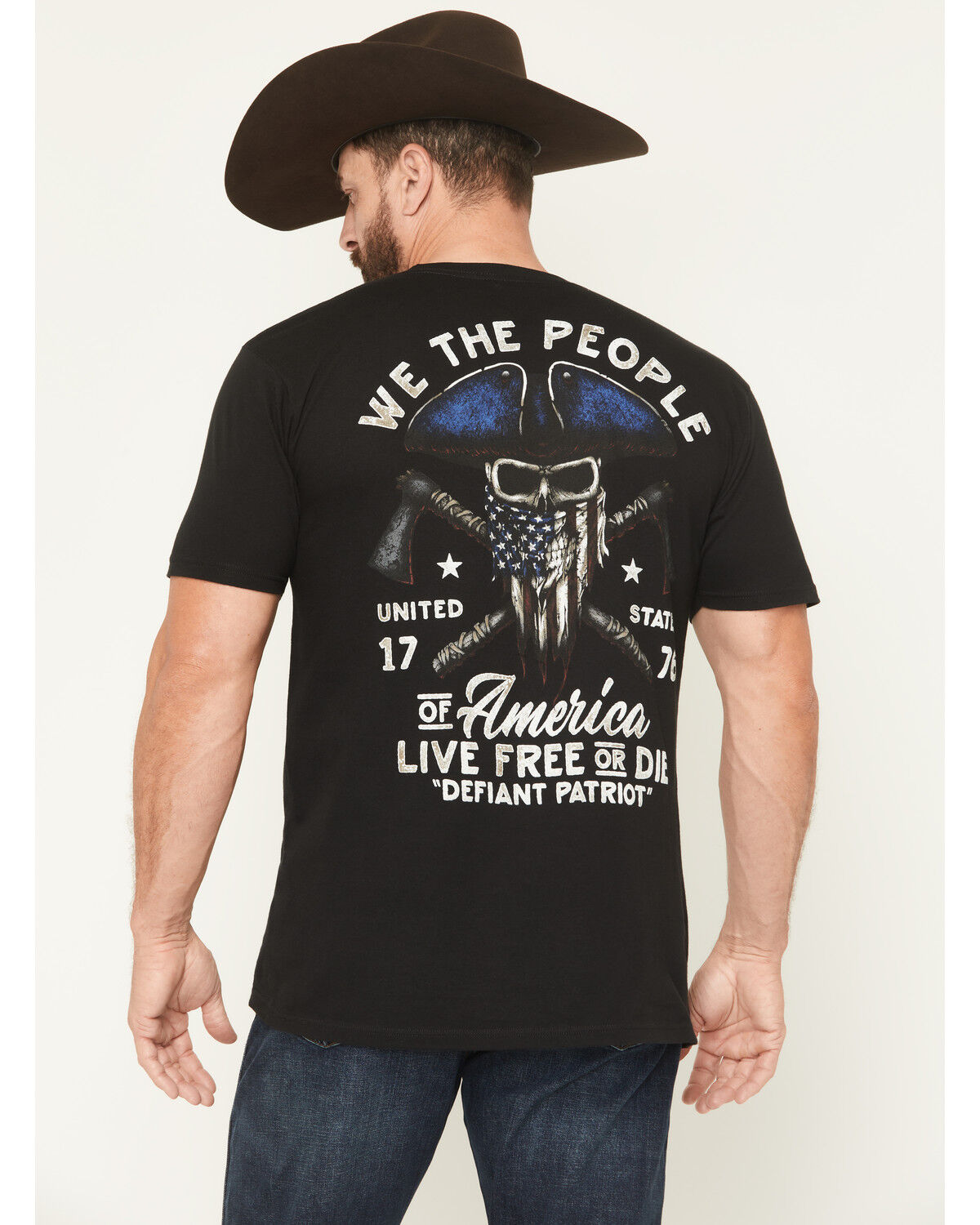 Image #4 - Howitzer Men's Free or Die Short Sleeve Graphic T-Shirt, Black, hi-res