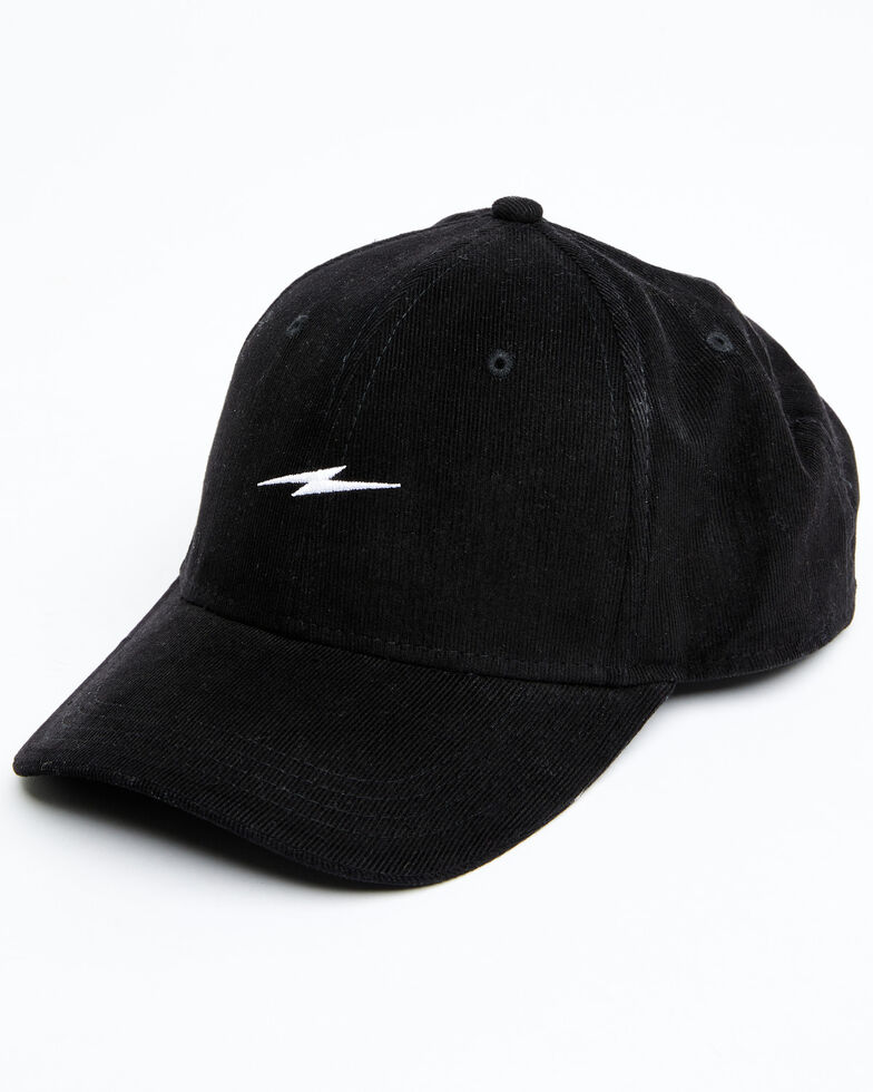Cleo + Wolf Women's Black Cord Lightning Bolt Embroidered Ball Cap , Black, hi-res