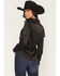 Image #4 - Shyanne Women's Roberta Long Sleeve Fringe Satin Button-Down Western Shirt, Black, hi-res