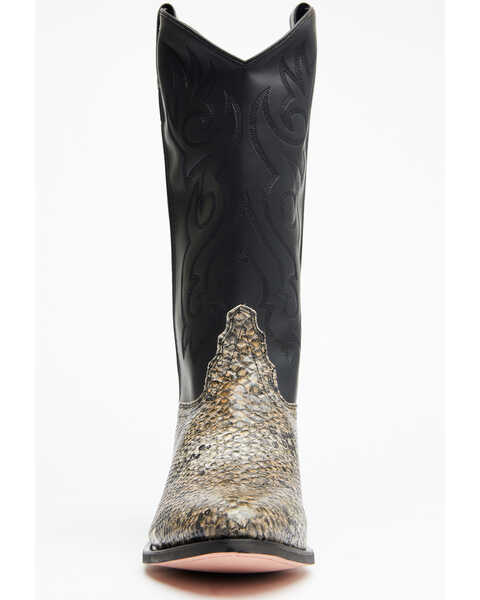 Old West Men's Snake Print Western Boots - Round Toe, Natural, hi-res