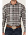 Gibson Men's Trouble Large Plaid Long Sleeve Button-Down Western Flannel Shirt , Grey, hi-res