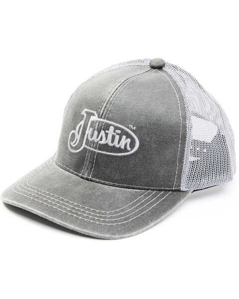 Justin Men's Logo Mesh-Back Ball Cap , Black, hi-res