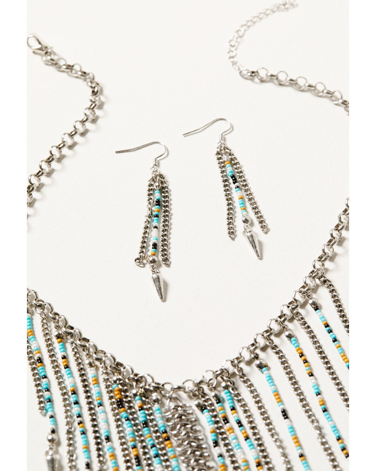 Image #3 - Shyanne Women's Desert Charm Beaded Fringe Jewelry Set - 2 Piece, Silver, hi-res