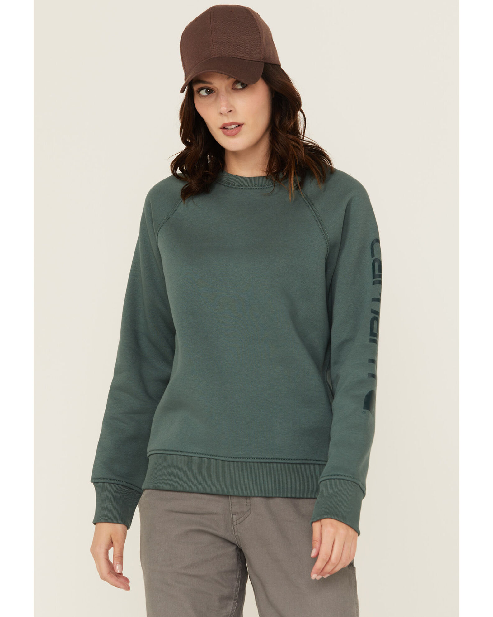 Carhartt Women s Relaxed Fit Midweight Graphic Crewneck Sweatshirt Sheplers