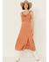 Image #1 - Rock & Roll Denim Women's Sleeveless Smocked Midi Dress, Rust Copper, hi-res