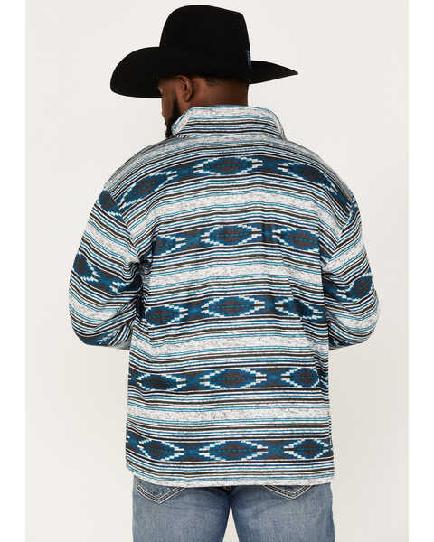 Image #4 - Ariat Men's Wesley Southwestern Print 1/4 Button Fleece Pullover , Grey, hi-res