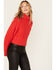 Image #2 - Revel Women's Cable Knit Turtleneck Sweater, Red, hi-res