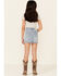 Image #2 - Rock & Roll Denim Girls' Light Wash Seamed Front Denim Skirt, Blue, hi-res